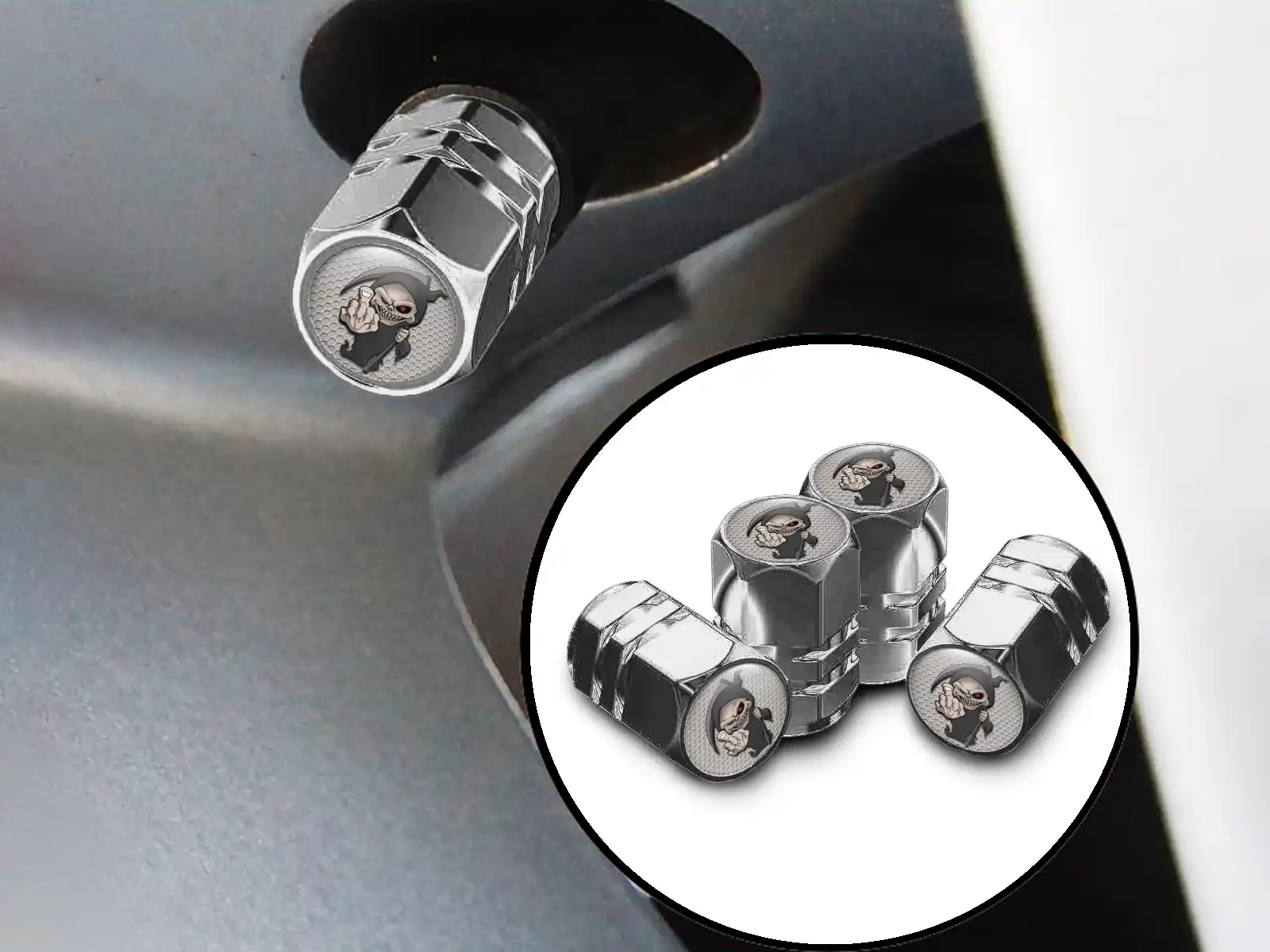Tyre Valve Caps for Bikes Skinny Set